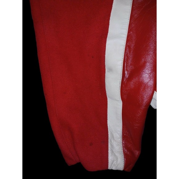 RARE Vintage Polaris World-Wide Leather/Wool Varsity Jacket Men's Large 80s - Picture 4 of 5
